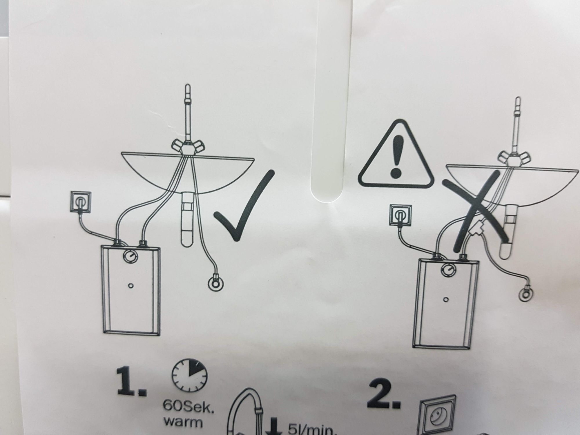 Schéma de montage du chauffe eau pour robinet 3 tuyaux